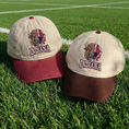 Load image into Gallery viewer, Embroidered Indiana Hoosiers Mascot And Helmet Vintage Style Trucker Hat, Dyed Cap