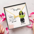 Load image into Gallery viewer, To My Daughter Personalized Necklace With Personalized Message Card (9 Necklace Designs) - Name, Skin, Hair, Clothes, Drink, Background and Quote can be customized