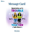 Load image into Gallery viewer, Besties Apparently We're Trouble Necklace With Personalized Message Card (9 Necklace Designs) - Name, Skin, Hair, Clothes, Drink, Background and Quote can be customized