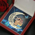 Load image into Gallery viewer, To My Daughter Moon With Personalized Message Card (9 Necklace Designs) - Name, Skin, Hair, Clothes and Background can be customized