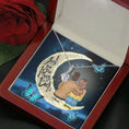 Load image into Gallery viewer, To My Daughter Moon With Personalized Message Card (9 Necklace Designs) - Name, Skin, Hair, Clothes and Background can be customized