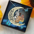 Load image into Gallery viewer, To My Daughter Moon With Personalized Message Card (9 Necklace Designs) - Name, Skin, Hair, Clothes and Background can be customized