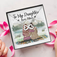 Load image into Gallery viewer, To My Daughter From Mom With Personalized Message Card (9 Necklace Designs) - Name, Skin, Hair, Clothes and Background can be customized