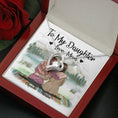 Load image into Gallery viewer, To My Daughter From Mom With Personalized Message Card (9 Necklace Designs) - Name, Skin, Hair, Clothes and Background can be customized