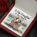 Load image into Gallery viewer, To My Daughter From Mom With Personalized Message Card (9 Necklace Designs) - Name, Skin, Hair, Clothes and Background can be customized