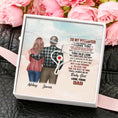 Load image into Gallery viewer, To My Daughter From Dad With Personalized Message Card (9 Necklace Designs) - Name, Skin, Hair, Clothes, Background and Quote can be customized
