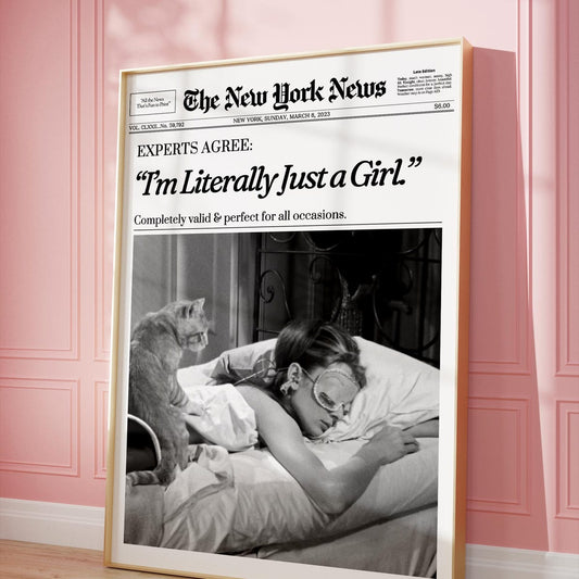 Trendy Newspaper Print – Retro Magazine Poster, New York Wall Art, Girly Dorm & Bathroom Decor, Room Decor, Unframed | 5 Size, 8x12 to 27x40 inch