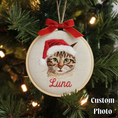 Load image into Gallery viewer, Personalized Pet Embroidery Ornament | Custom Dog Portrait Hoop | Christmas Tree Decoration