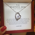 Load image into Gallery viewer, To My Beautiful Mom On My Wedding Day Interlocking Hearts Necklace