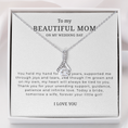 Load image into Gallery viewer, To My Beautiful Mom On My Wedding Day Interlocking Hearts Necklace