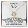 Load image into Gallery viewer, To My Beautiful Wife Interlocking Hearts Necklace