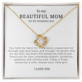 Load image into Gallery viewer, To My Beautiful Mom On My Wedding Day Interlocking Hearts Necklace