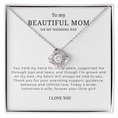 Load image into Gallery viewer, To My Beautiful Mom On My Wedding Day Interlocking Hearts Necklace
