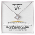 Load image into Gallery viewer, To My Beautiful Wife Interlocking Hearts Necklace