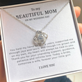 Load image into Gallery viewer, To My Beautiful Mom On My Wedding Day Interlocking Hearts Necklace