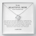 Load image into Gallery viewer, To My Beautiful Mom On My Wedding Day Interlocking Hearts Necklace