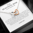 Load image into Gallery viewer, To My Beautiful Mom On My Wedding Day Interlocking Hearts Necklace