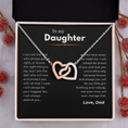 Load image into Gallery viewer, To My Daughter Interlocking Hearts Necklace