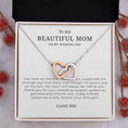 Load image into Gallery viewer, To My Beautiful Mom On My Wedding Day Interlocking Hearts Necklace
