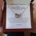 Load image into Gallery viewer, To My Beautiful Mom On My Wedding Day Interlocking Hearts Necklace
