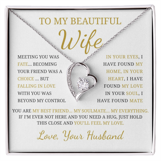 To My Beautiful Wife Forever Love Necklace