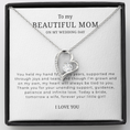 Load image into Gallery viewer, To My Beautiful Mom On My Wedding Day Interlocking Hearts Necklace