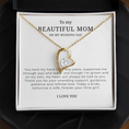Load image into Gallery viewer, To My Beautiful Mom On My Wedding Day Interlocking Hearts Necklace