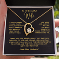 Load image into Gallery viewer, To My Beautiful Wife Interlocking Hearts Necklace