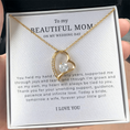 Load image into Gallery viewer, To My Beautiful Mom On My Wedding Day Interlocking Hearts Necklace