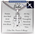 Load image into Gallery viewer, Personalized To My Hot Babe Cross with Cuban Link Chain