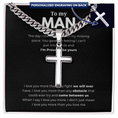 Load image into Gallery viewer, Personalized To My Man Cross with Cuban Link Chain