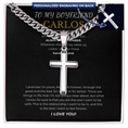 Load image into Gallery viewer, Personalized To My Boyfriend Cross with Cuban Link Chain