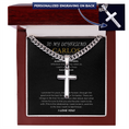 Load image into Gallery viewer, Personalized To My Boyfriend Cross with Cuban Link Chain