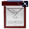 Load image into Gallery viewer, Personalized Promise Necklace Cross with Cuban Link Chain