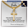 Load image into Gallery viewer, Personalized To My Hot Babe Cross with Cuban Link Chain