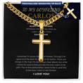 Load image into Gallery viewer, Personalized To My Boyfriend Cross with Cuban Link Chain