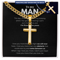 Load image into Gallery viewer, Personalized To My Man Cross with Cuban Link Chain