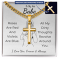 Load image into Gallery viewer, Personalized To My Hot Babe Cross with Cuban Link Chain