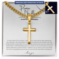 Load image into Gallery viewer, Personalized Promise Necklace Cross with Cuban Link Chain
