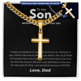 Load image into Gallery viewer, Personalized To My Son Cross with Cuban Link Chain