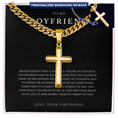 Load image into Gallery viewer, Personalized To My Boyfriend Cross with Cuban Link Chain
