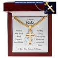 Load image into Gallery viewer, Personalized To My Hot Babe Cross with Cuban Link Chain