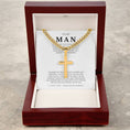 Load image into Gallery viewer, Personalized To My Man Cross with Cuban Link Chain