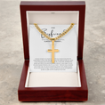 Load image into Gallery viewer, Personalized To My Boyfriend Cross with Cuban Link Chain