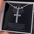 Load image into Gallery viewer, To My Man Cross Necklace with Snake Chain