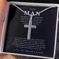 Load image into Gallery viewer, To My Man Cross Necklace with Snake Chain