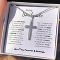 Load image into Gallery viewer, To My Soulmate Artisan Cross Necklace with Snake Chain