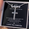 Load image into Gallery viewer, To My Love Artisan Cross Necklace with Snake Chain