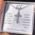 Load image into Gallery viewer, To My Hot Babe Artisan Cross Necklace with Snake Chain