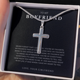 Load image into Gallery viewer, To My Boyfriend Cross Necklace with Snake Chain